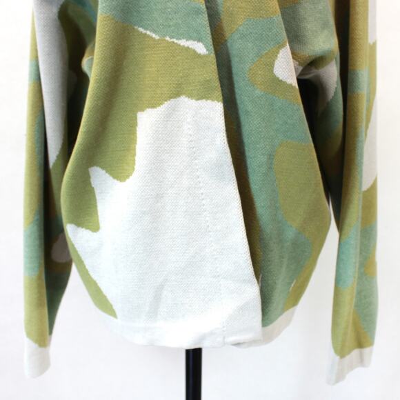 Relume California Green Abstract Print Cardigan Sweater Knit Casual Large - Picture 4 of 8